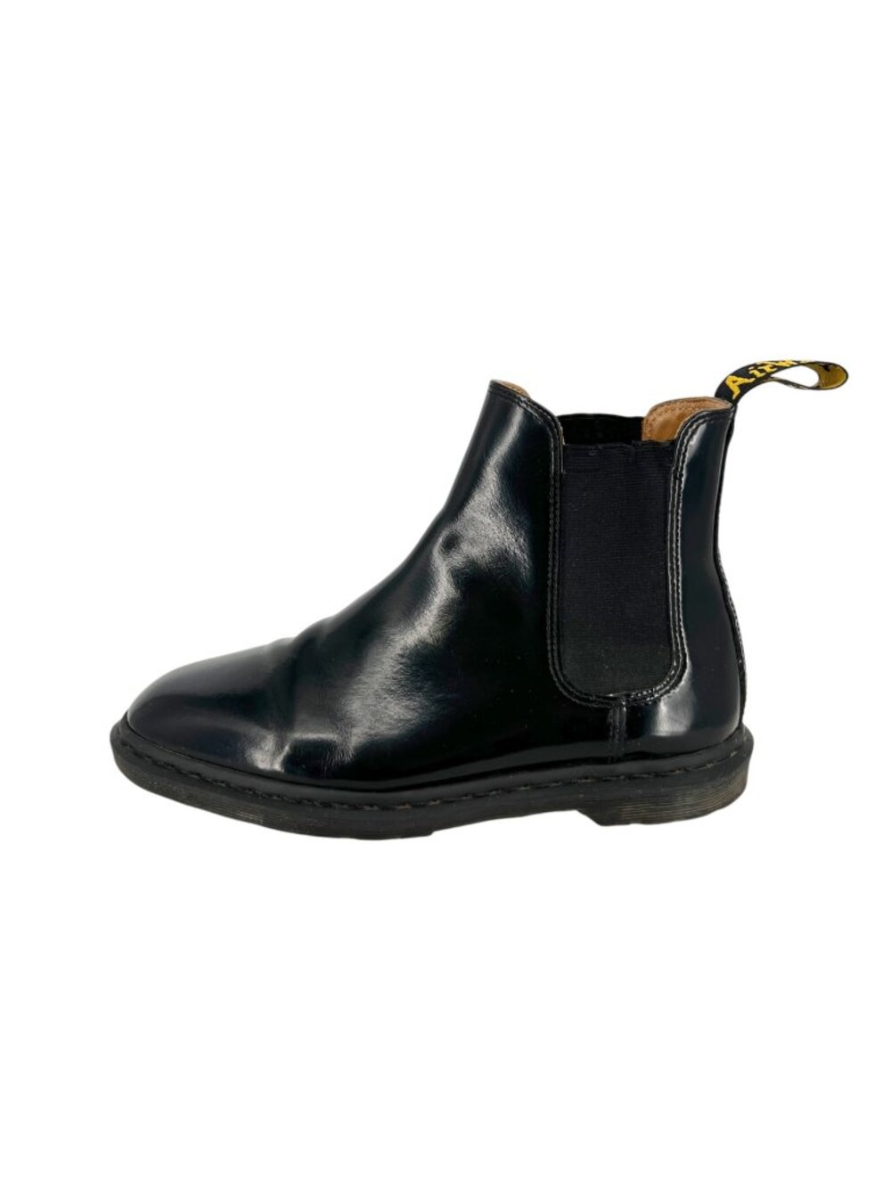 Dr. Martens Graeme II Black Gloss Chelsea Boots Leather Unisex Womens 10 Mens 8